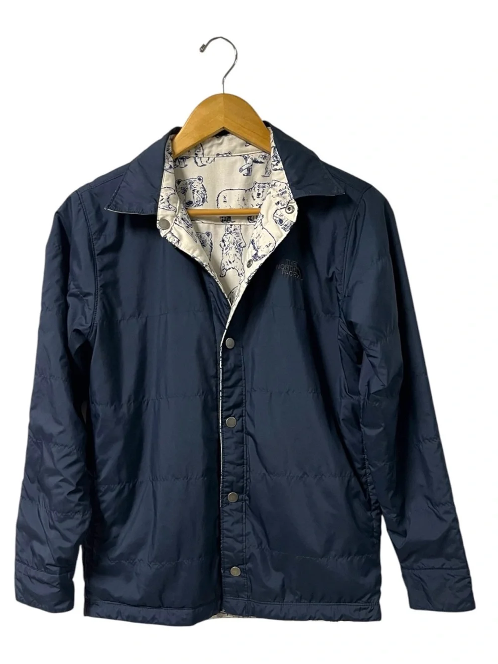 The North Face Boy’s 14/16-L Navy Button-Front Lightweight Jacket